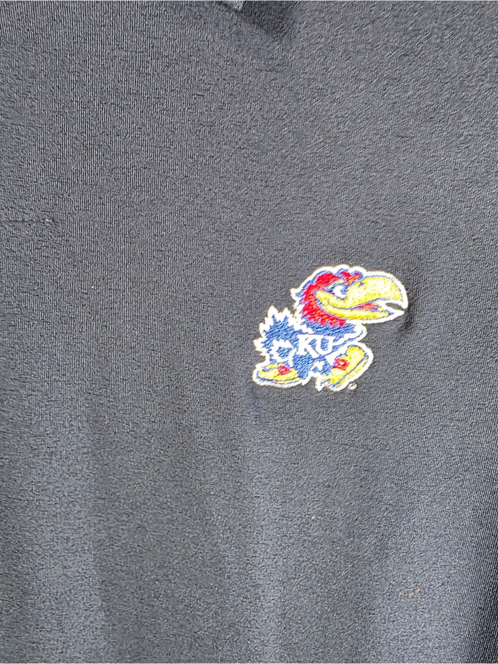 Adidas Navy Short-Sleeve Polo with Embroidered KU Jayhawk Logo Size 2XL - Picture 2 of 5